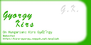 gyorgy kirs business card